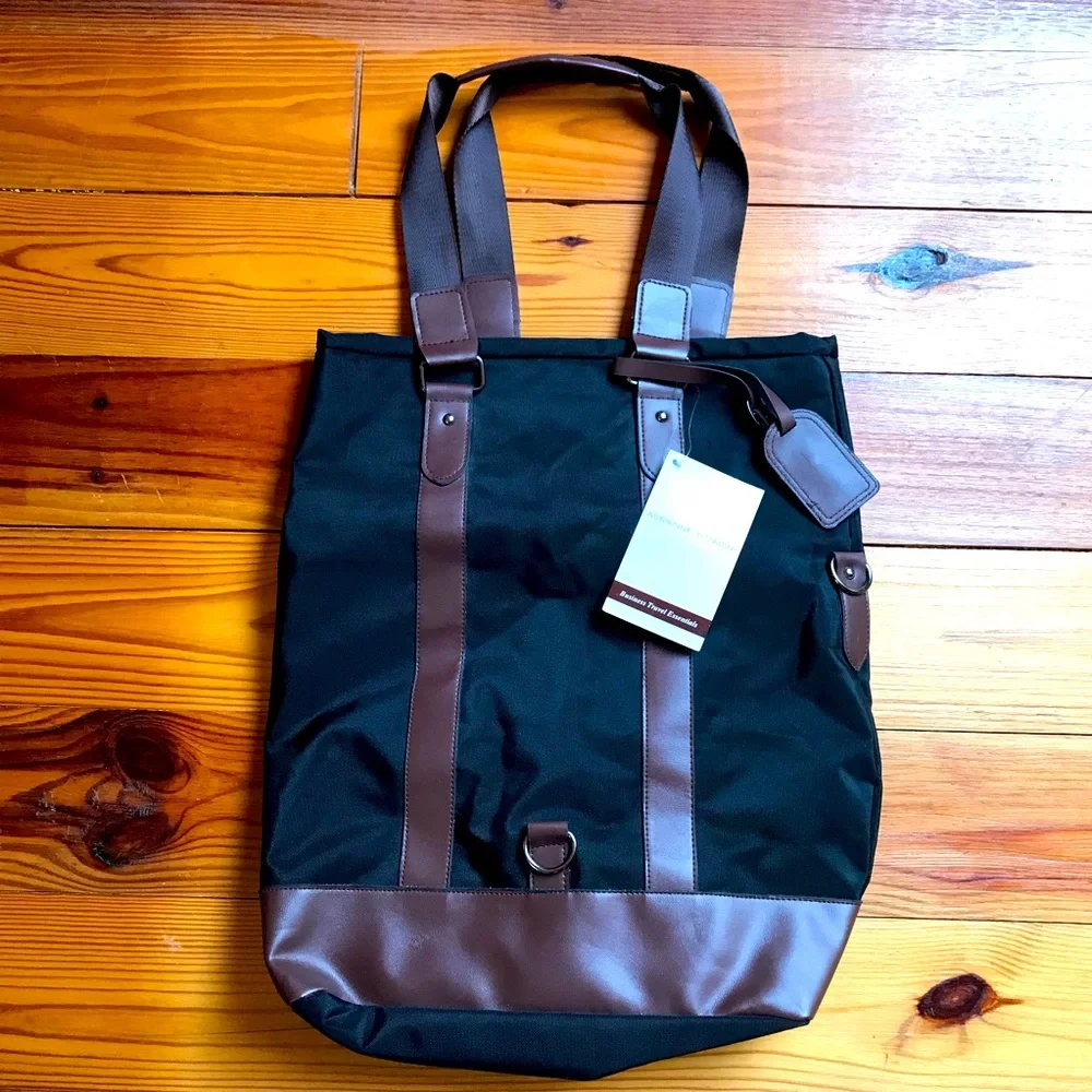 Adrienne Vittadini Black Brown Travel Carry On Bag, NWT, 15” x 18”